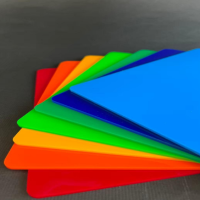 呈扇形排列的彩色鑄造壓克力板。